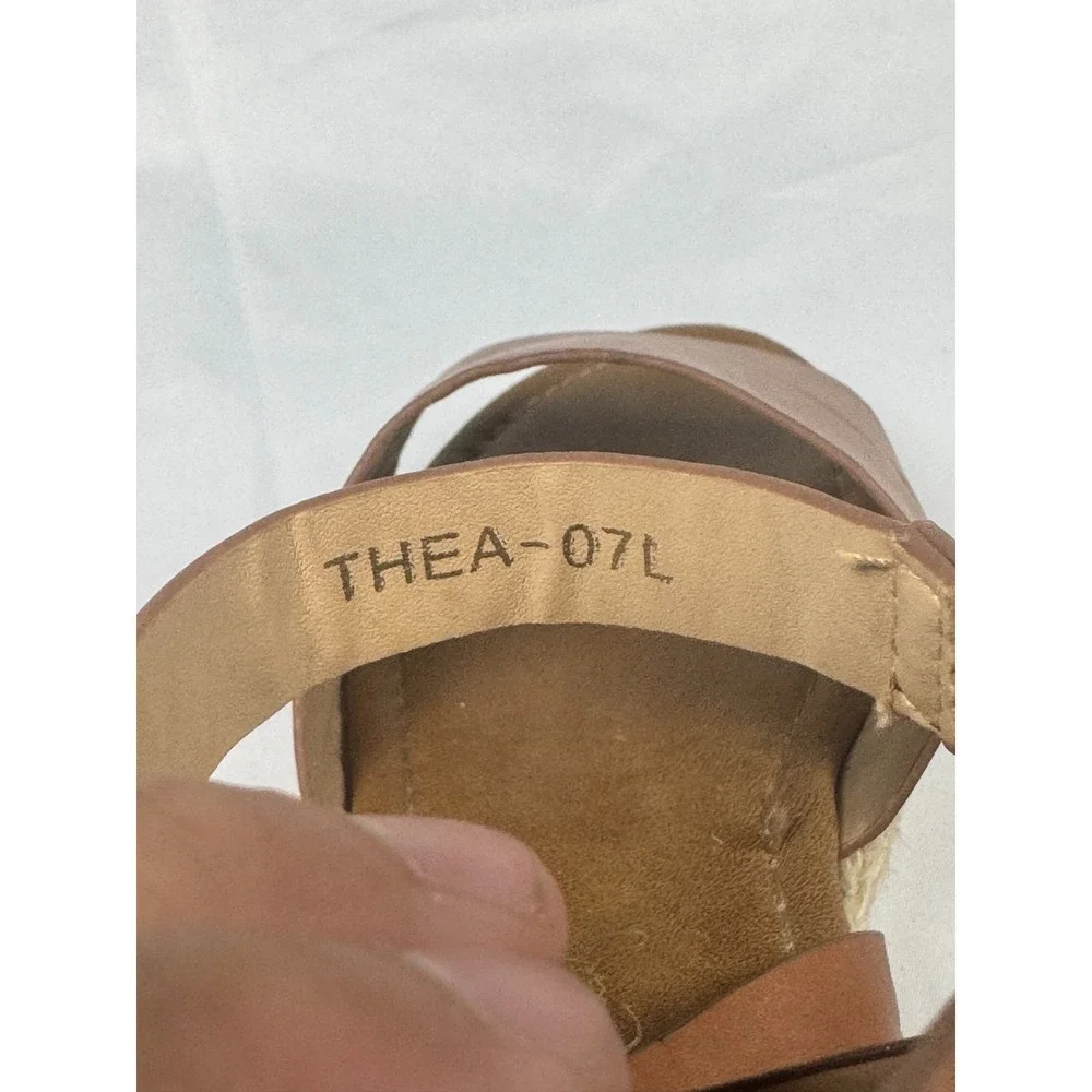 Jessica Carlyle Thea-07L Womens US 8 Espadrille Sandals Brown Leather Open Toe